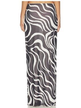 Savannah Maxi Skirt in Black Swirl
